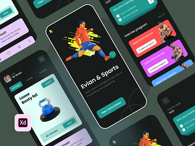 Fitness Mobile App 🏃🏻 3d animation app app design branding design graphic design illustration logo motion graphics ui ux