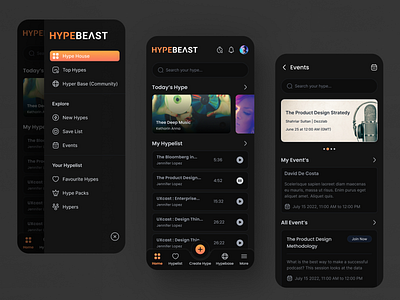 HypeBeast - Mobile App app app design audio ios mobile mobile app mobile app design mobile design mobile ui player podcasrt platform podcast podcast application podcasts ui animation