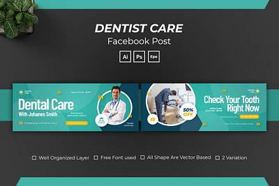 Dentist Care Facebook Cover dentistry