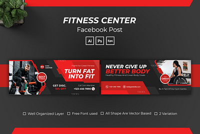 Fitness Center Facebook Cover fit