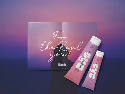 Bao - natural cosmetics Branding - for the real you branding cosmetics cream gradient graphic design logo modern moisteraizure natural pack packaging