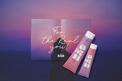 Bao - natural cosmetics Branding - for the real you branding cosmetics cream gradient graphic design logo modern moisteraizure natural pack packaging