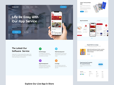 Opteka Soft - Apps Landing Page app landing page app store app web clean landing landing page minimal mobile app website play store saas saas landing saas website sunnah lab ui uiux user interface web website