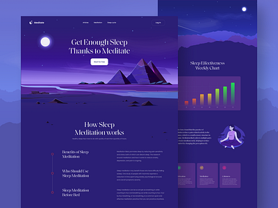 Sleep Meditation Landing Page better sleep landing landing page meditate meditation landing page product page promotion page ronas it sleep sleep well ui ux web web design website website design