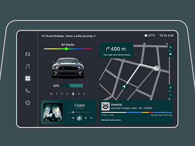 Daily UI #034 - Car Interface 034 car dashboard car interface car interior car navigation car screen daily ui daily ui 034 dailyui dailyuichallenge day 34 design figma interface ui ux