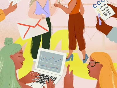 Office character design digital illustration female illustration illustration