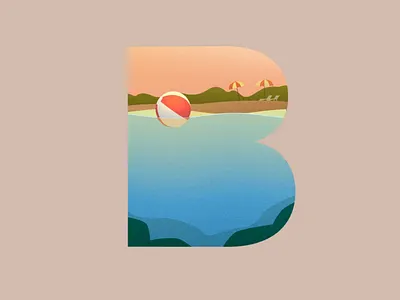 B for Beach 36daysoftype afteereffects aftereffects graphicdesign illustration logo shapes type