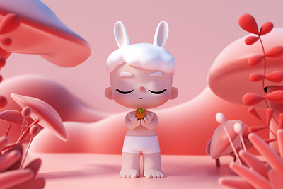 rabbit-2 3d branding c4d cartoon illustration ip