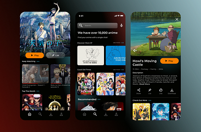 Anime Streaming App | Concept anime anime streaming app app design disney hbo movie app movies netflix steaming app streaming platform ui ui concept ux design
