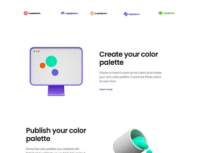 Landing Page for Color Palette Generator #DailyUI dailyui design homepage landing page ui ui design user interface web web ui website