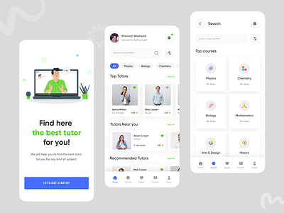 Online Tutor App app app design application design education elearning illustration ios design learning mobile online sajon school startup study tutor tutoring ui ux web design