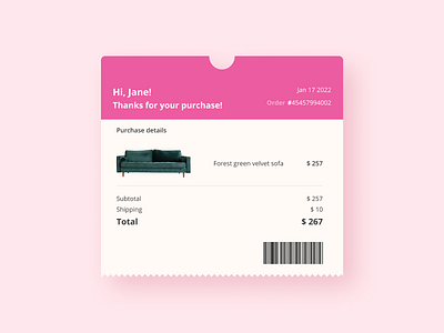 DailyUI #017_ Email Receipt confirmation daily ui daily ui 17 dailyui017 dailyuichallange design ecommerce email email receipt figma recipt ui ux web website