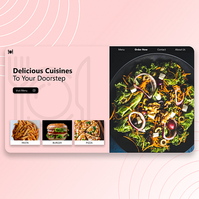 Food Ordering - Landing Page adobe app branding burger design figma food graphic design illustration landing page logo order pasta pizza ui ux vector web web design