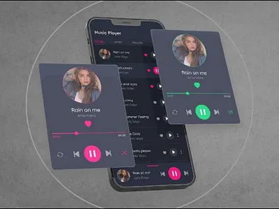 Mobile Music Player App adobe xd app application design application mockup application prototype branding design figma graphic design icon illustration logo mobile app design music player ui ux vector