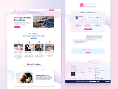 Laundry Website Design graphic design landing page design laundry ui washing