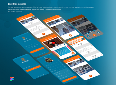 MyWeb Mobile App design figma isometric mobile design ui