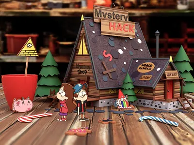 Gravity falls 3d 3d model of a house 3dmax artist artwork blender cartoons constructor figurines ford pines gingerbread house graphic design gravity falls house in the forest illustration lollipops mabel pines stanly pines «dipper» pines гравити фолзз