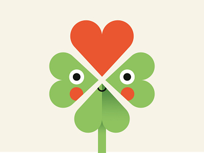 Happy Paddy's Day! ☘️ adobe illustrator character clover cute design draft flat green illo illustration illustrator irish lucky minimal quatrefoil shot simple st patrick st patricks day vector