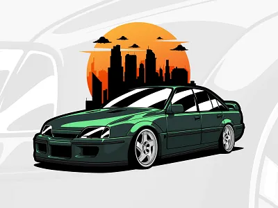 Lotus Omega Carlton 90s art automotive automotive art car car art carlton classic design drawing illustration legend logo lotus oldschool omega opel vauxhall vector