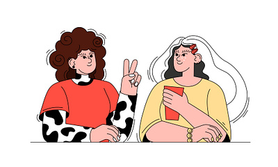 friendly meeting 2d adobe illustrator artinspiration character design commisions flat flat design for business girl portrait graphic design illustration illustrator order people top dribbble top illustration vector vector illustration vectorart woman