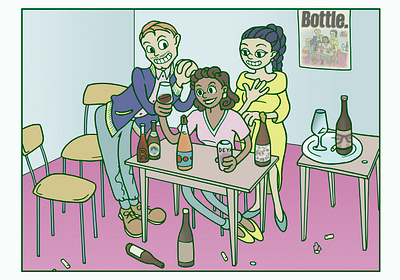 Corks and Bottles branding design illustration oldschool rubber hose vintage