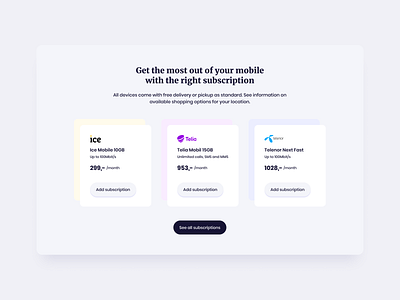Buy Subscription Section UI Design by Ildiko Gaspar on Dribbble