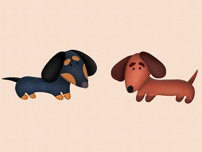 Dachshunds animal animals art dachshund dog drawing illustration illustration art inspiration minimally