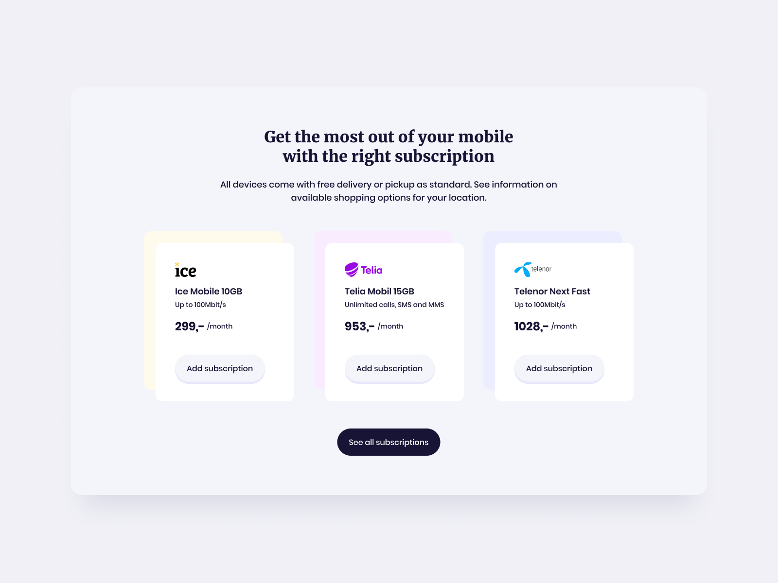 Buy Subscription Section UI Design by Ildiko Gaspar on Dribbble
