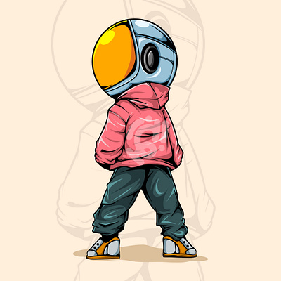 THE URBAN ASTRONOUT WITH THE HOODIE art astronaut character collection design doodle gallery graffiti illustration logo space style vector