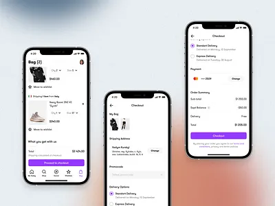 Sept — Smart Shopping App buy checkout clean design ecommerce figma ios ios app mobile app product design purchase purple shop simple ui user experience user interface ux