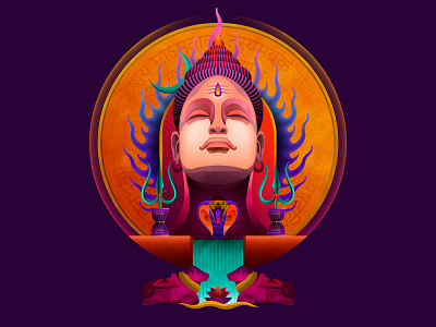 Mahamritjunjaya Mantra Single Cover Illustration cover design illustration mahamritjunjaya mantra music shiva symbolism textures vector