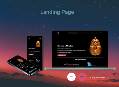 Landing Page appdesign branding dailyui dailyuichallenge landingpage museum ui webdesign