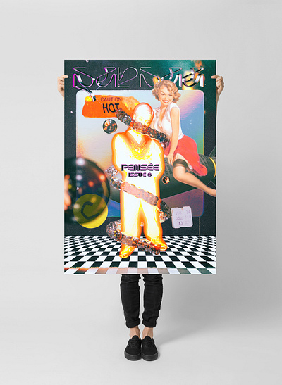 Pensée 3d cover design editorial fanzine fashion graphic design illustration lettering magazine type