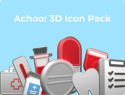 Achoo 3D icons 3d 3d icon 3d illustration blender branding design figma graphic design illustration portfolio presentation product design ui ux web