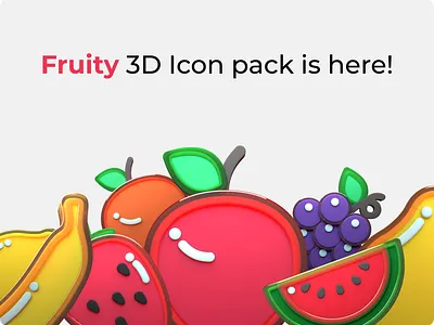 Fruity 3D icons 3d 3d icon 3d illustration animation blender branding design figma graphic design illustration logo motion graphics portfolio presentation product design ui ux web