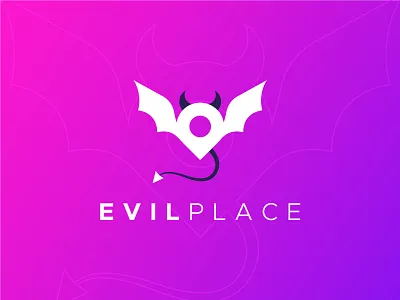 Evil Place Logo bat logo creative concept creative logo evil logo location logo logo design minimalist logo