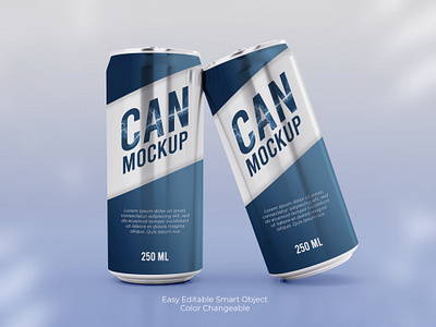 Aluminum Soda Can Bottle 3D Mockup brand