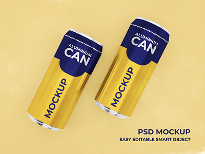 Aluminum Can 3D Mockup PSD brand