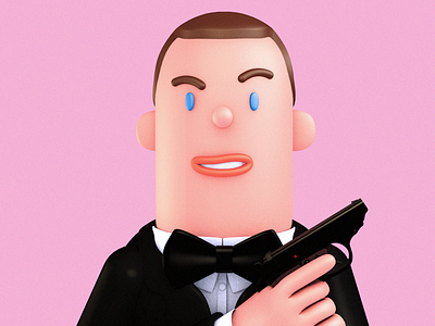 Bond version 3 3d animation cinema 4d design illustration james bond