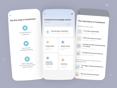 Investment knowledge system design system ui