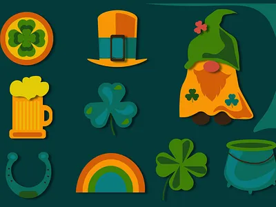 St. Patrick's Day clove design gnome graphicdesign illustrations shamrock st.patricksday