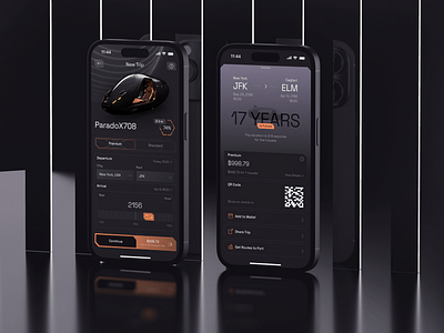 ParadoX First Time Travel App ai app booking creative ui dark flights tickets travel