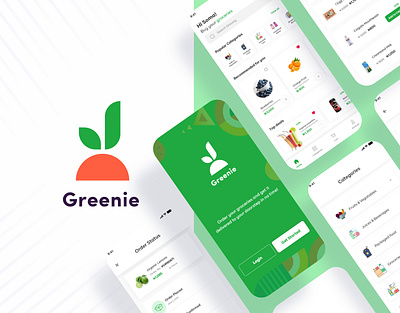 Greenie - Online Grocery Shopping Experience app design groceryapp mobile ui ui ux