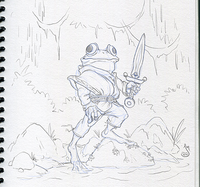 Grung or Grippli? daily doodle dd dungeonsanddragons frog grippli grung illustration sketch