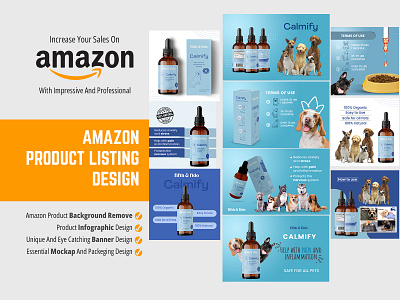 Amazon Product Listing Design ad banner amazon design amazon product amazon product background remove amazon product listing design background remove branding calmify cyoam design dog calimify design graphic designer packeging design photo edited product infographic design product listing product presentation