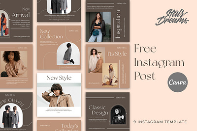 Free Canva Instagram Post Fashion banner banner ads banner design canva clean clean design design free instagram instagram post set simple design socialmedia template