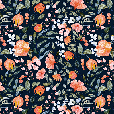Watercolor Floral Pattern flowers seamless pattern watercolor