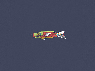 Koinobori design fish illustration illustrator japan japon koi koinobori pez stickers vector