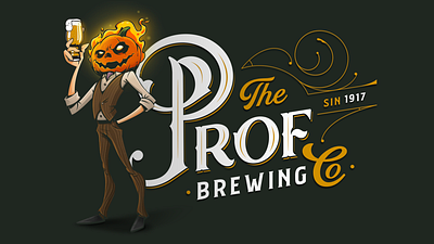 The Professor brand graphic design illustration lettering vector