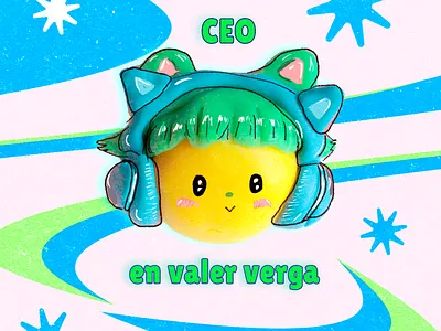 CEO 3d analog animation cat girl cute graphic design ilustration japan social media thumbnail